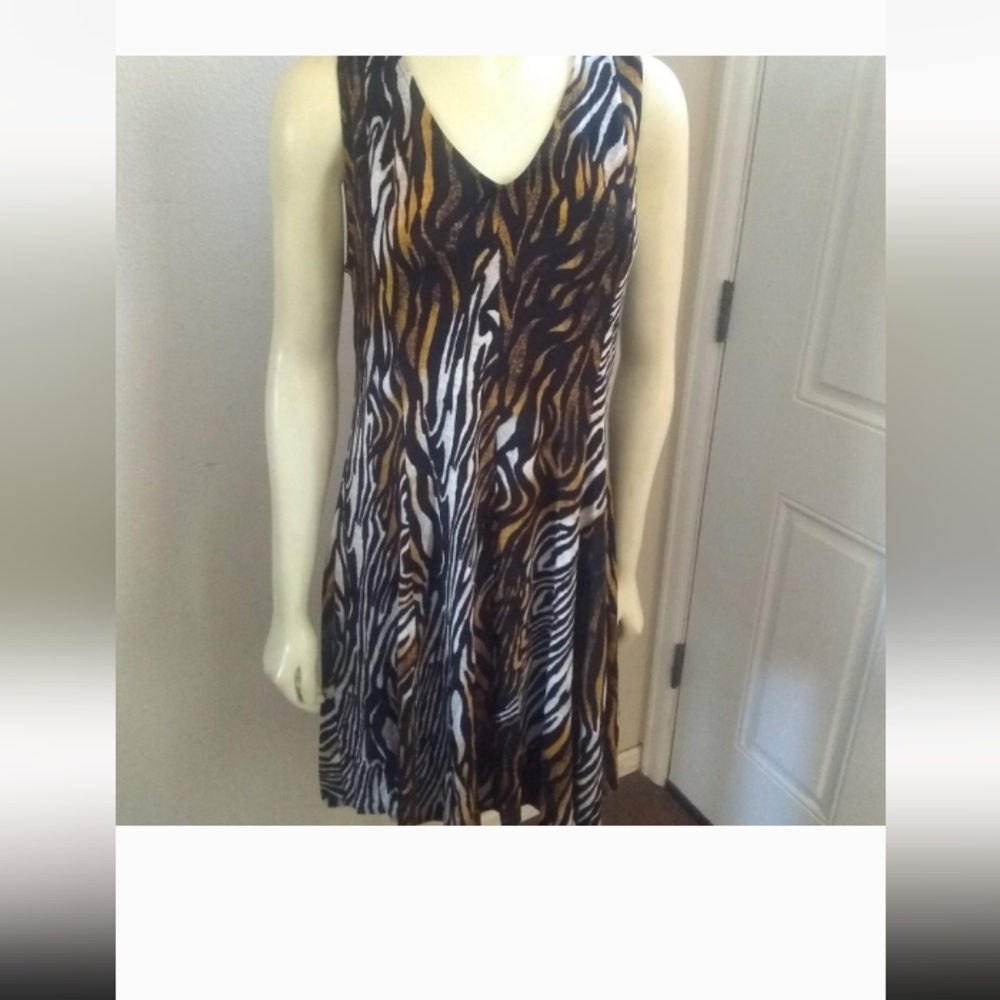 Premise Zebra Print Summer Sleeveless Tank Dress Size MEDIUM